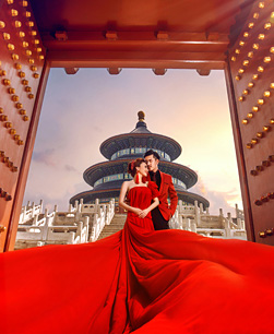 中国风天坛婚纱照《纡朱曳紫》
