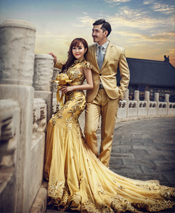 天坛外景婚纱照片欣赏《金色中国》
